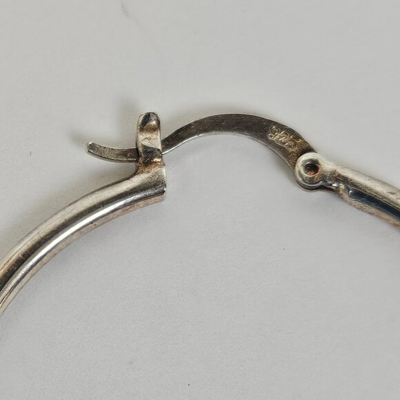 Sterling Silver 925 Hoop Earrings 1 1/4" w x 1 13/16" l 9.04 Grams Not Scrap - Picture 3 of 7
